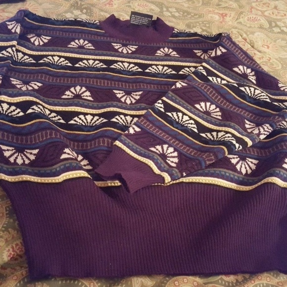 demetre Sweaters - Demetre medium purple black wool acrylic sweater